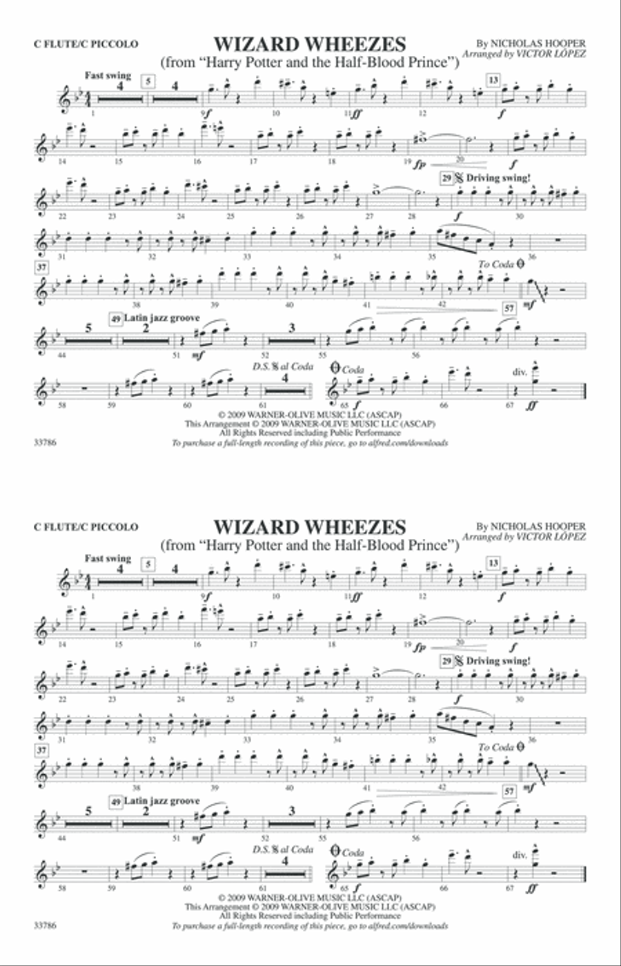 Wizard Wheezes (from Harry Potter and the Half-Blood Prince): Flute Marching Band scores gallery preview page 1