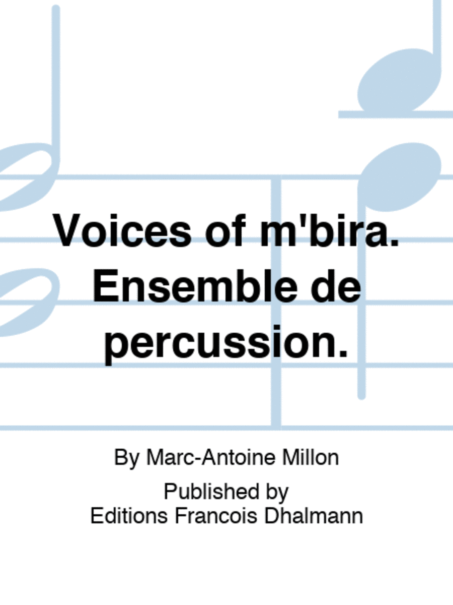 Voices of m'bira. Ensemble de percussion. Percussion Ensemble scores gallery preview page 1