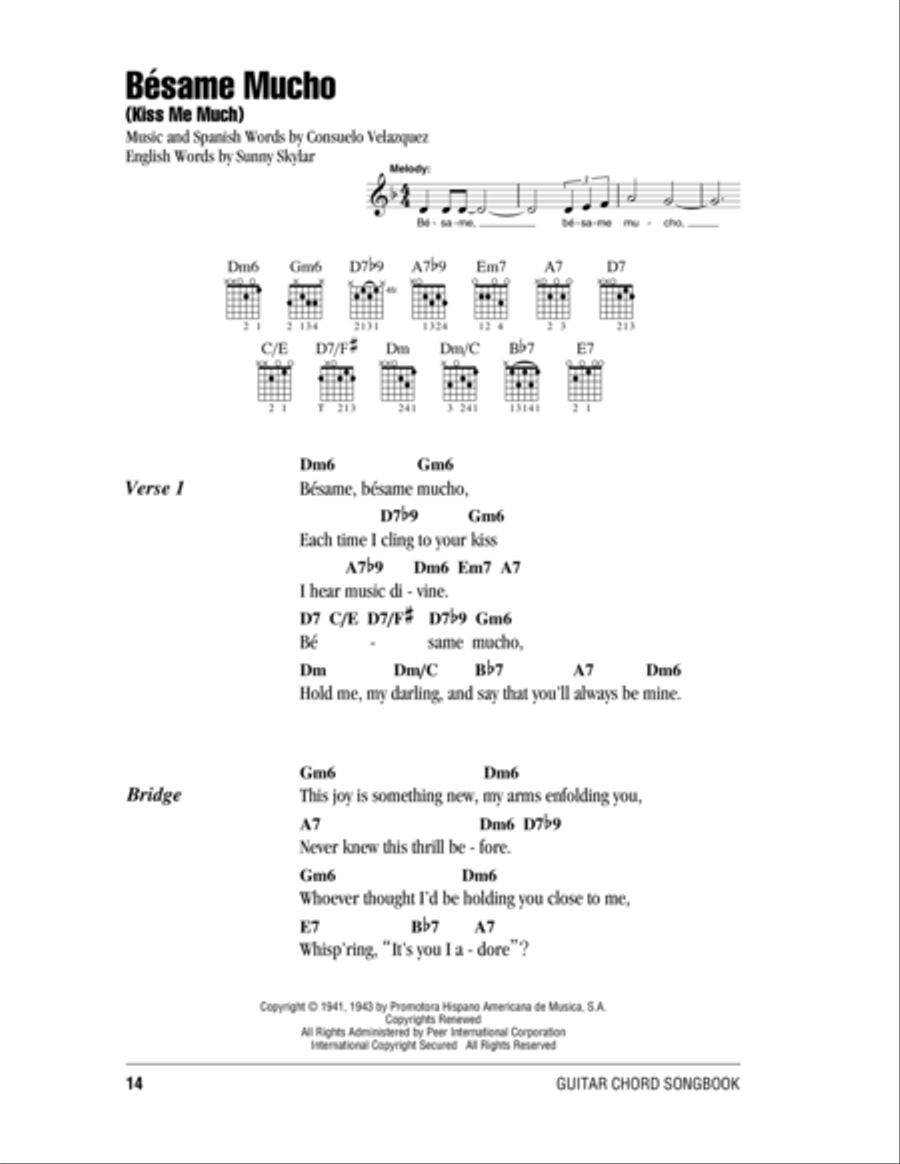 Besame Mucho (Kiss Me Much) Electric Guitar scores gallery preview page 1