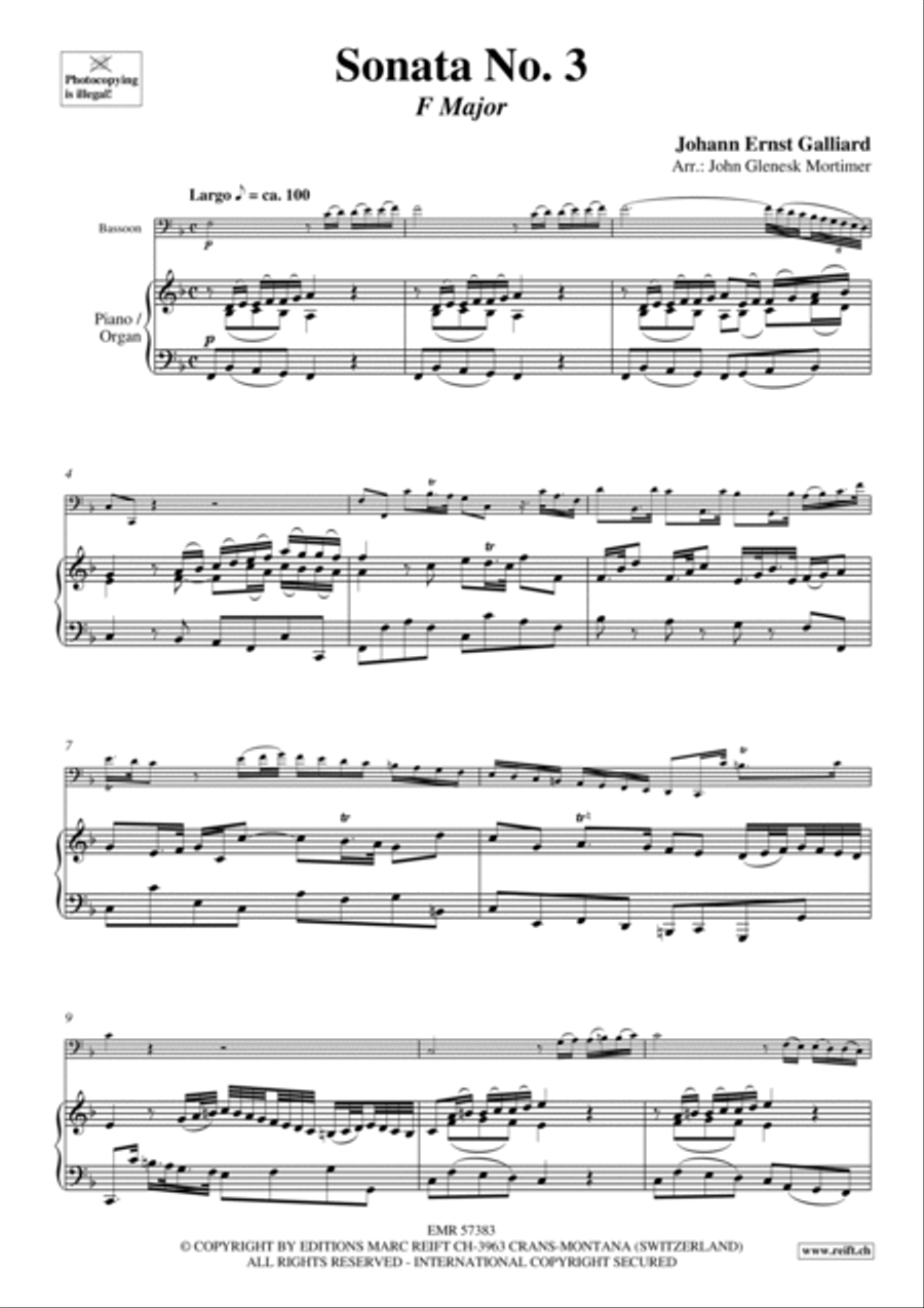 Sonata No. 3 Bassoon Solo scores gallery preview page 4