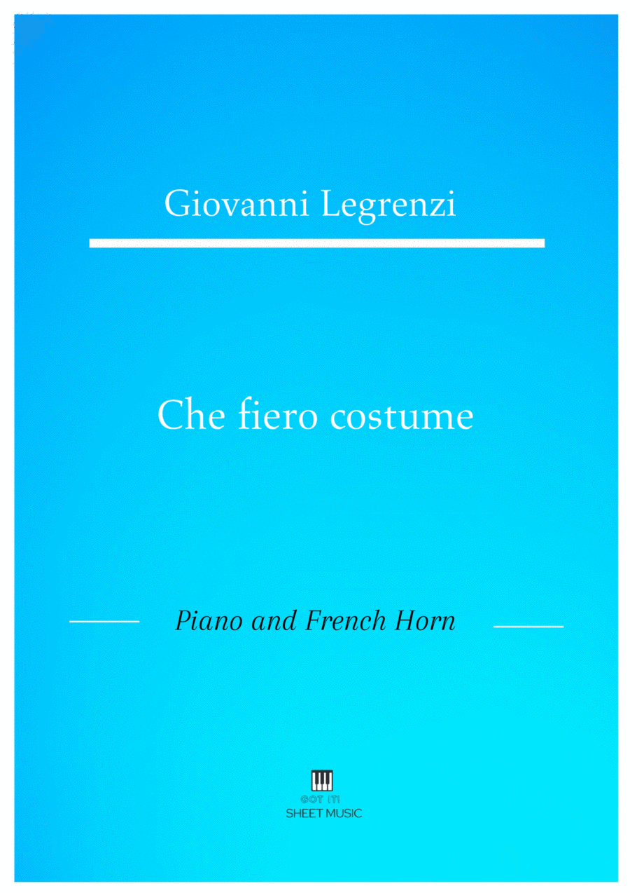 Legrenzi - Che fiero costume (Piano and French Horn) Small Ensemble scores gallery preview page 1