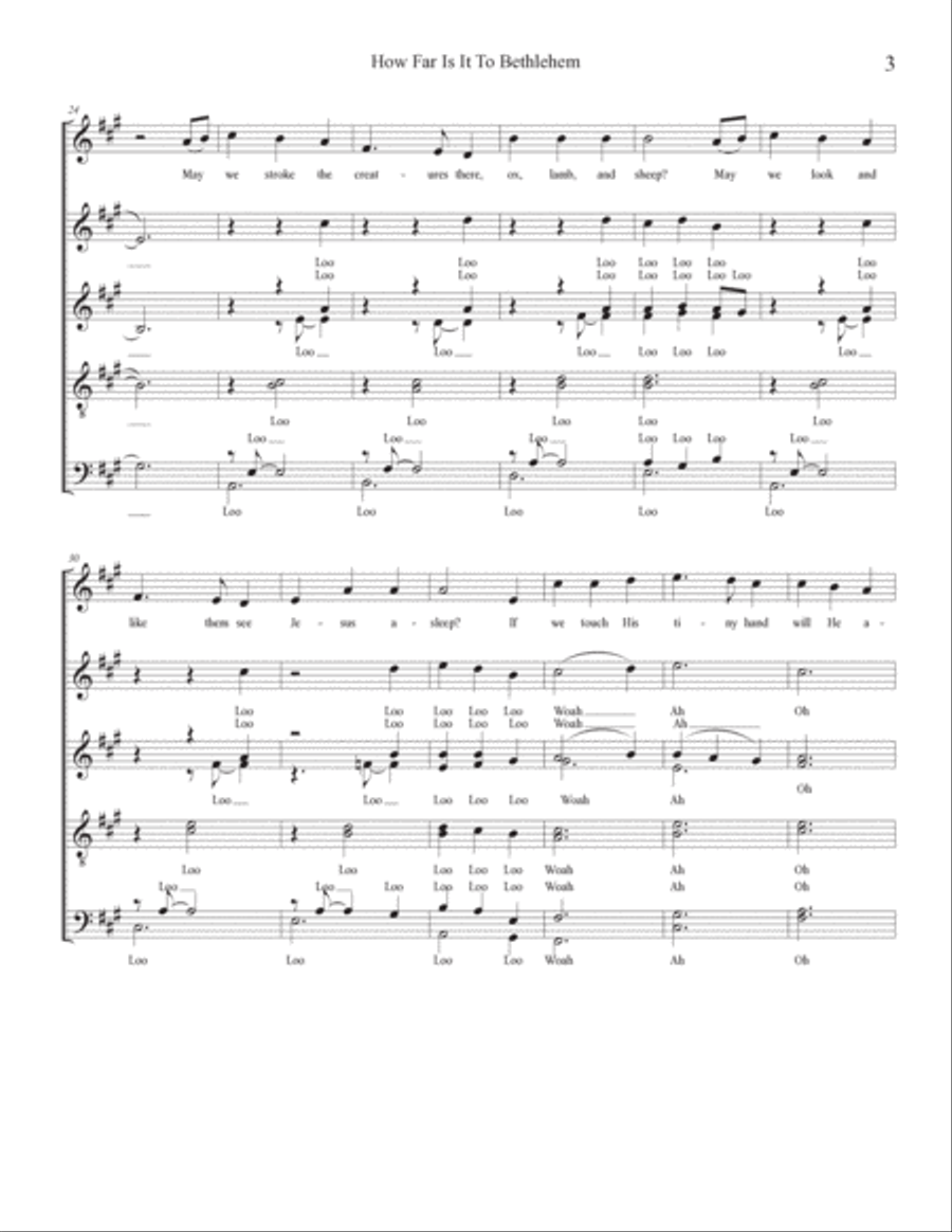 How Far Is It To Bethlehem 4-Part scores gallery preview page 3