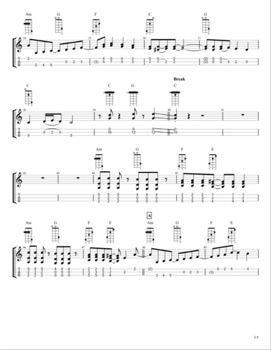 Walk Don't Run Guitar Tablature scores gallery preview page 3