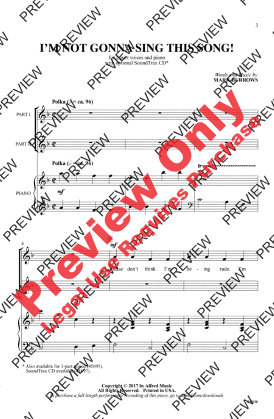 I'm Not Gonna Sing This Song! 2-Part scores gallery preview page 2