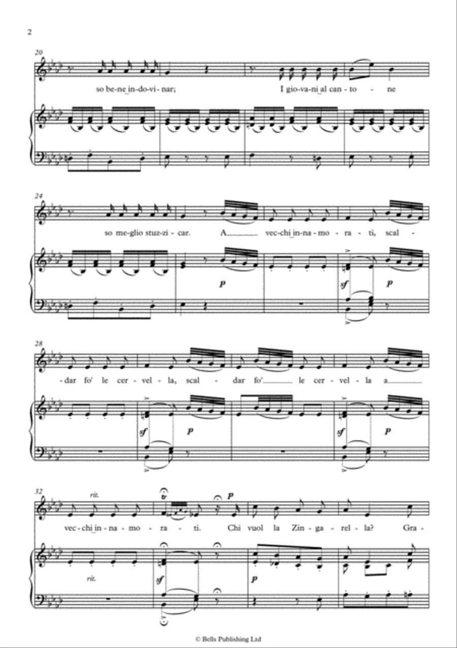 Chi vuol la zingarella (A-flat Major) Voice Solo scores gallery preview page 2