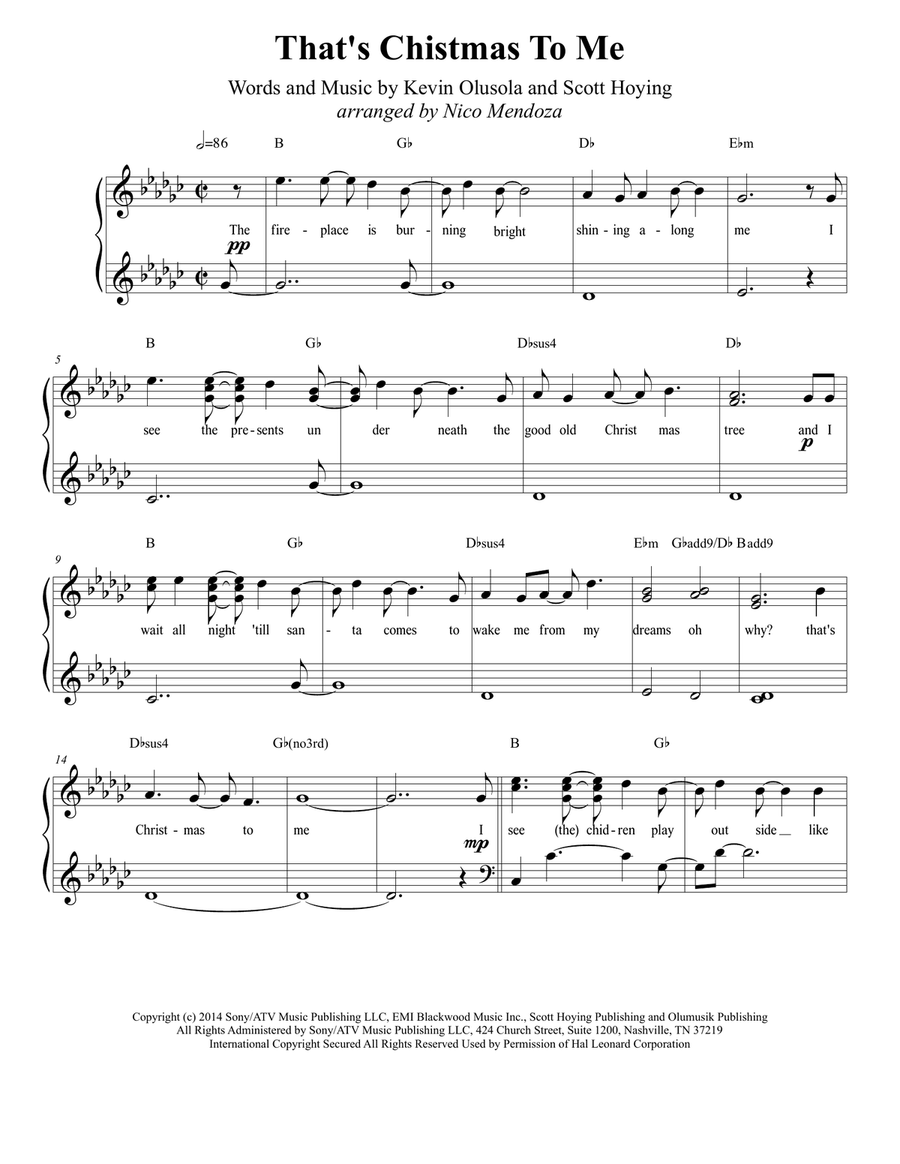 That's Christmas to Me That's Christmas to Me Piano, Vocal scores gallery preview page 1