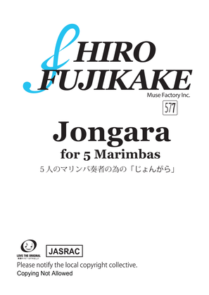 Book cover for Jongara for 5 marimbas (577)