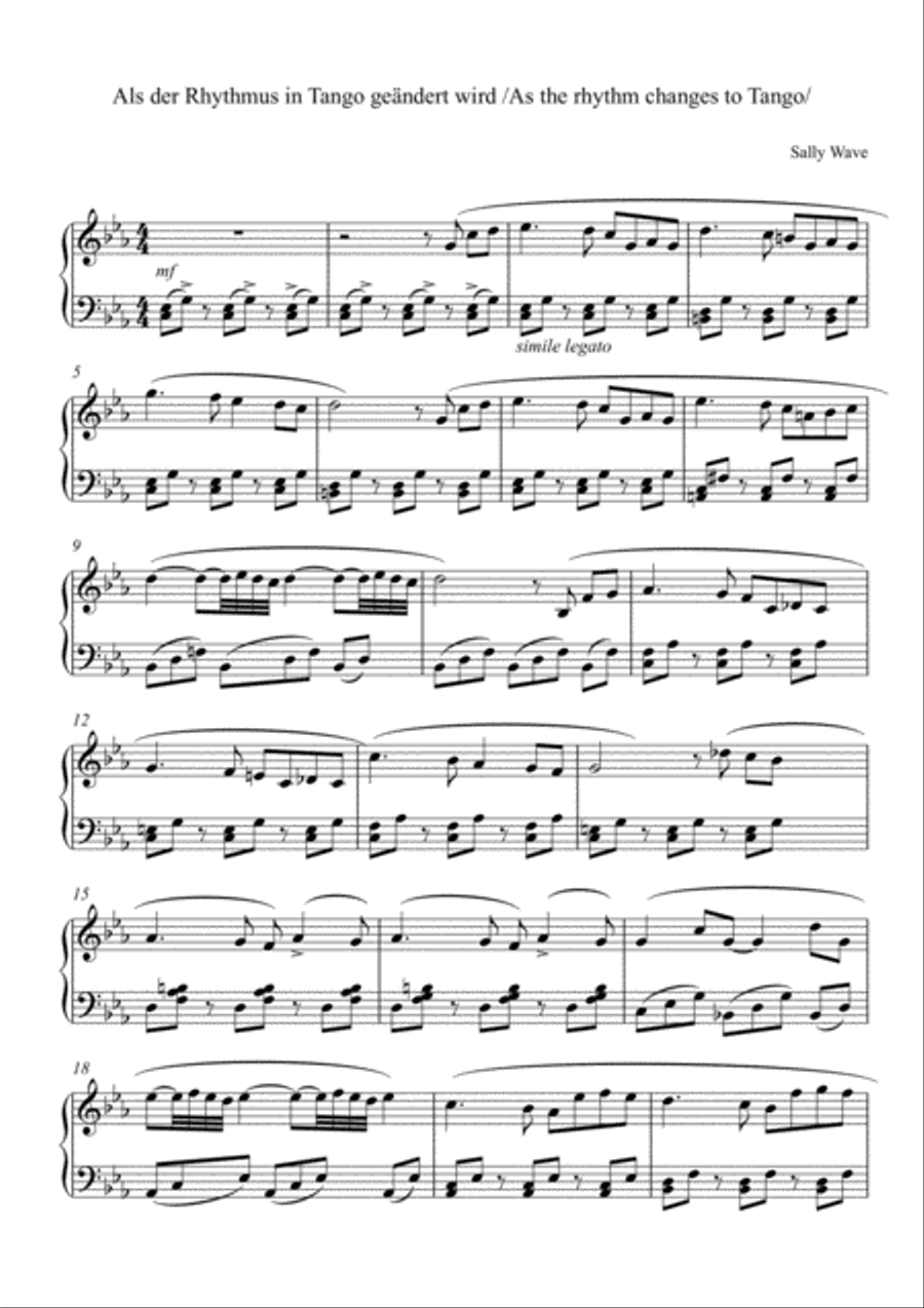 Als der Rhythmus in Tango geändert wird /As the rhythm changes to Tango/ Piano Method scores gallery preview page 2