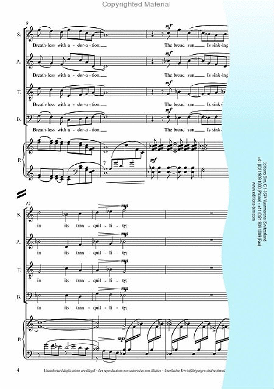 Beauteous Evening 4-Part scores gallery preview page 3