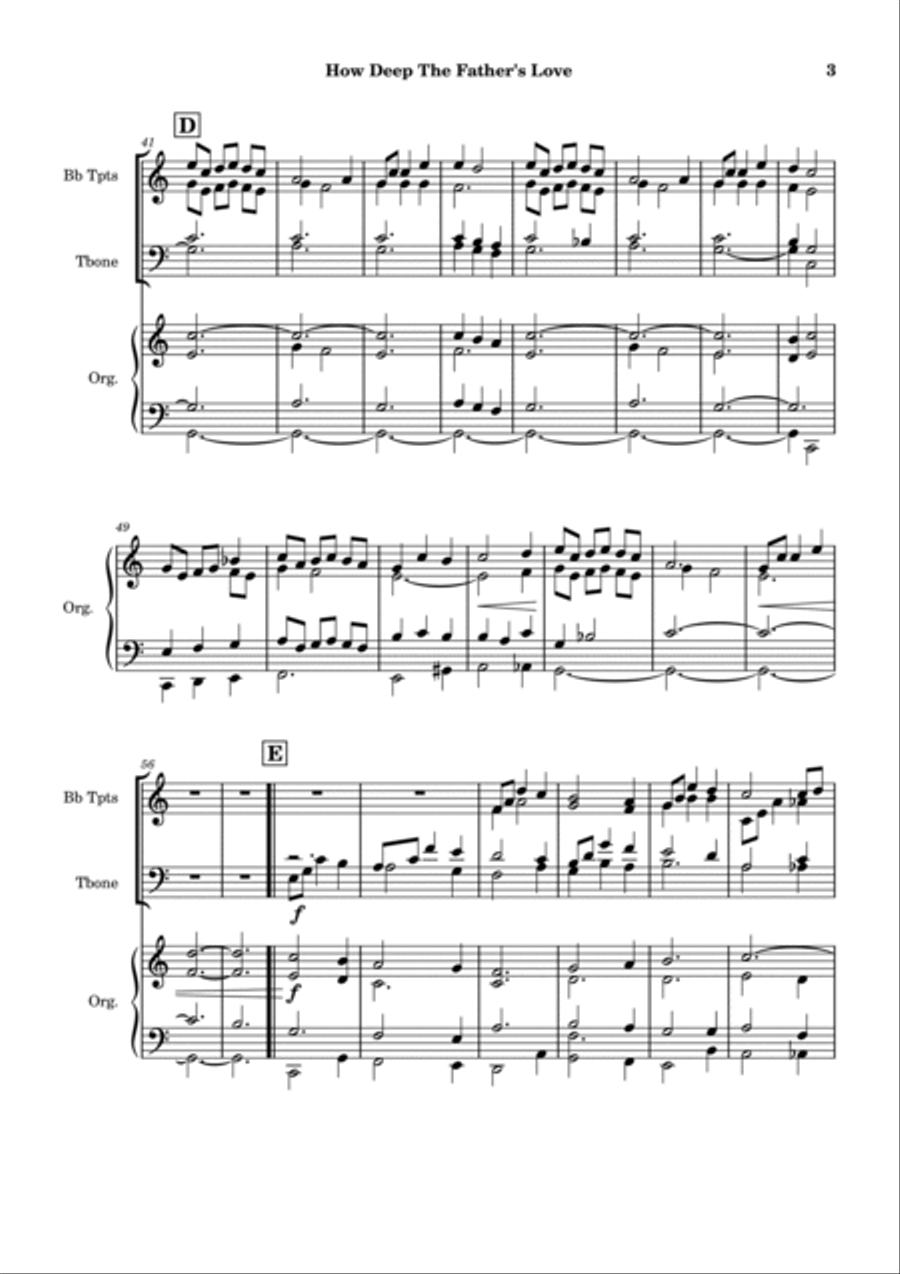 How Deep The Father's Love For Us Small Ensemble scores gallery preview page 5