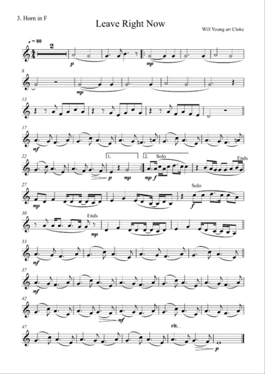 Leave Right Now Brass Ensemble scores gallery preview page 4