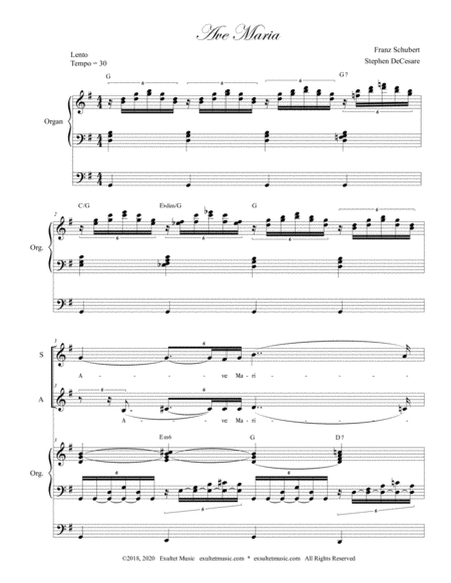 Ave Maria (Spanish Lyrics - Duet for Soprano & Alto Solo - Low Key - Organ) image number null