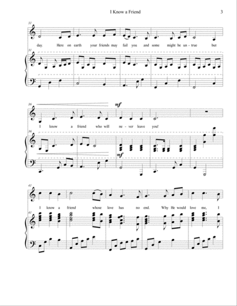 I Know a Friend Small Ensemble scores gallery preview page 3