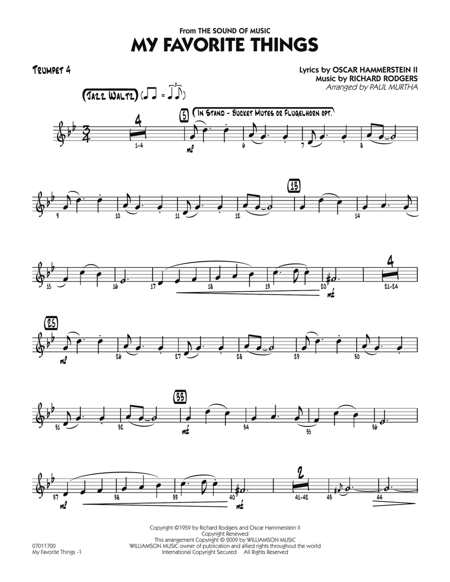 My Favorite Things - Trumpet 4 Jazz Ensemble scores gallery preview page 1
