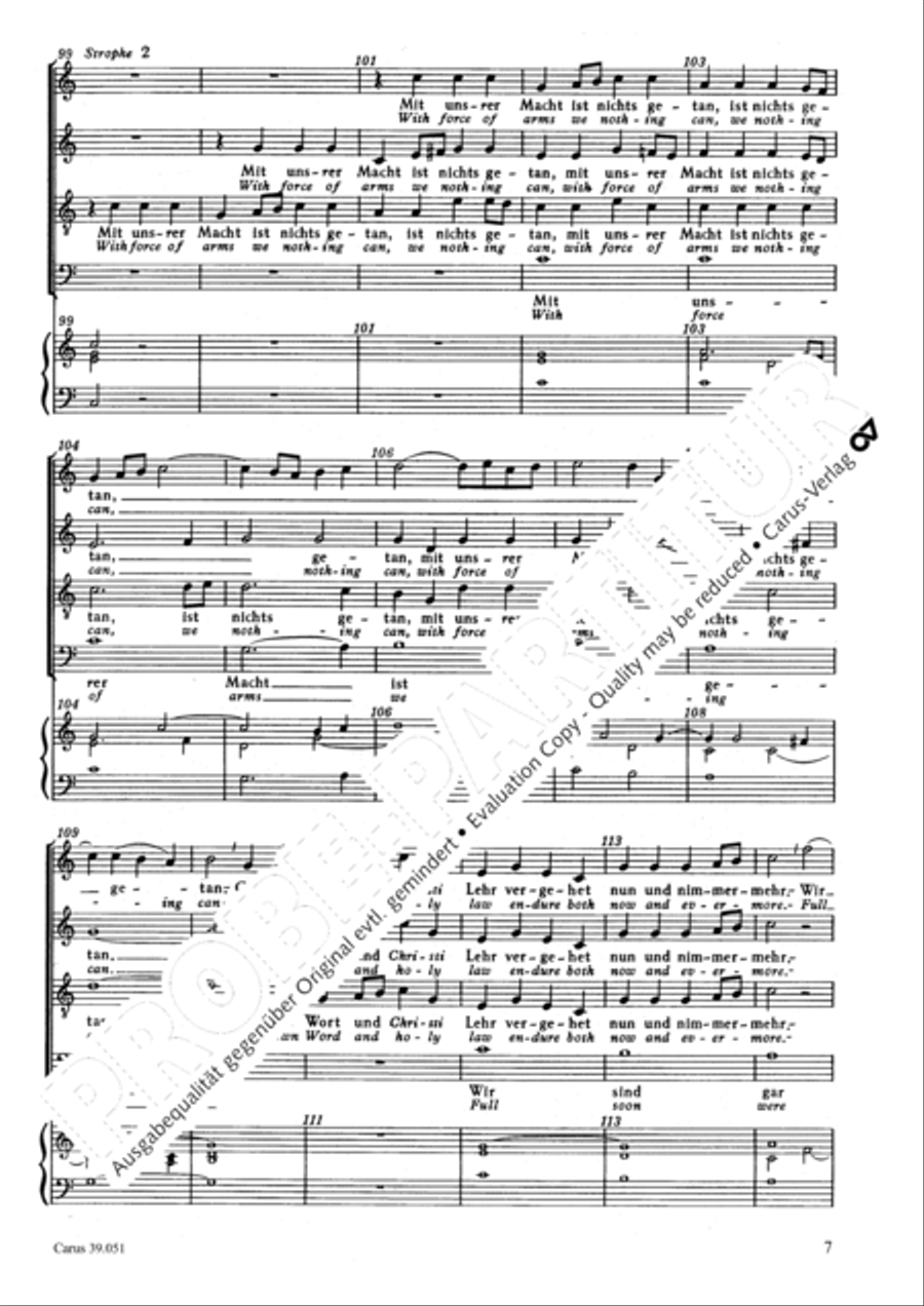 A mighty fortress is our God (Ein feste Burg ist unser Gott) 4-Part scores gallery preview page 8
