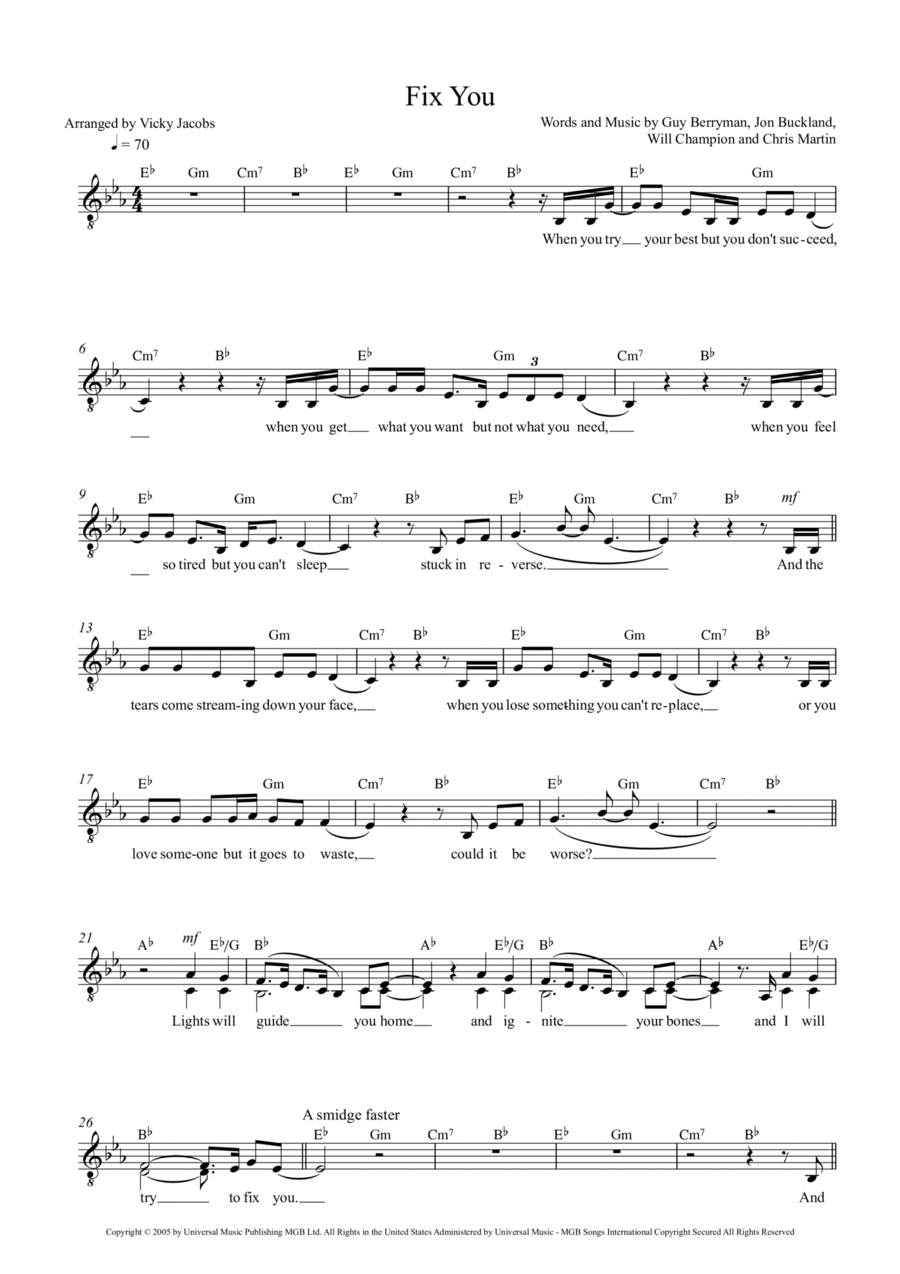 Fix You 2-Part scores gallery preview page 1