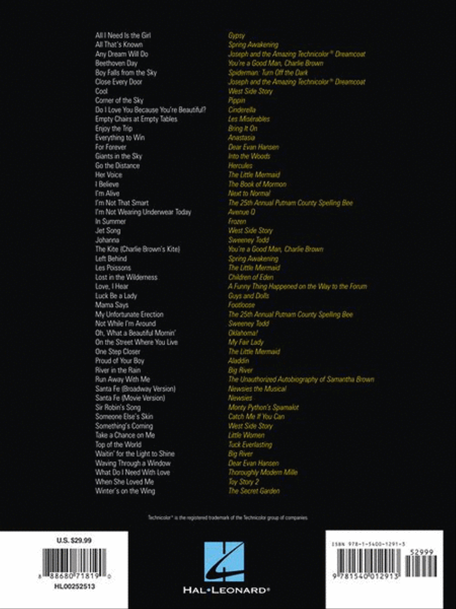 The Giant Book of Songs for Teens from Musicals – Young Men's Edition Piano, Vocal scores gallery preview page 9