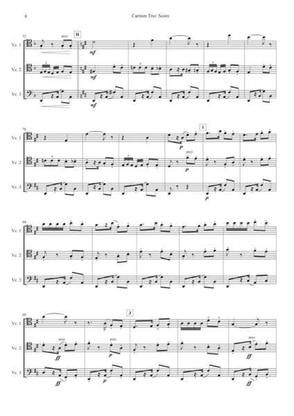 Carmen: 2 Pieces for Violincello Trio image number null