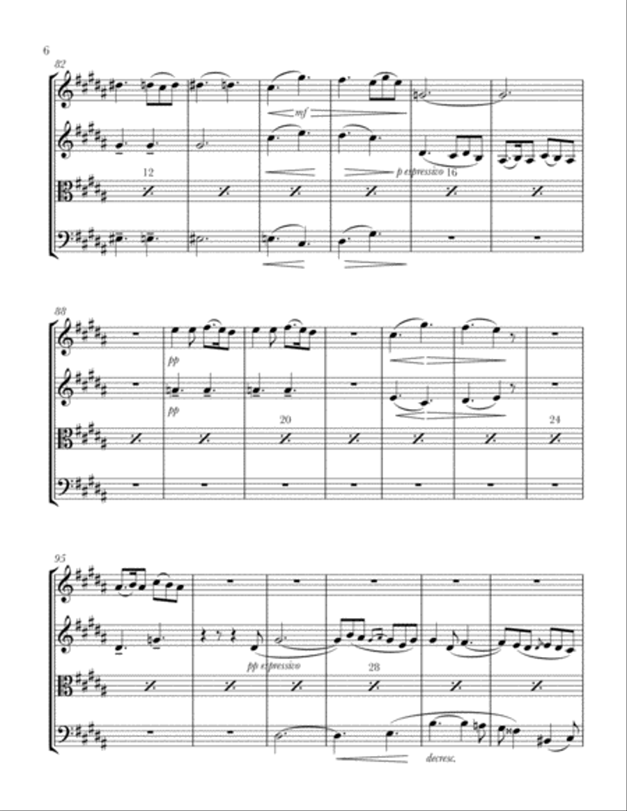 Il Vecchio Castello (The Old Castle) from Pictures at an Exhibition - String Quartet String Quartet scores gallery preview page 6