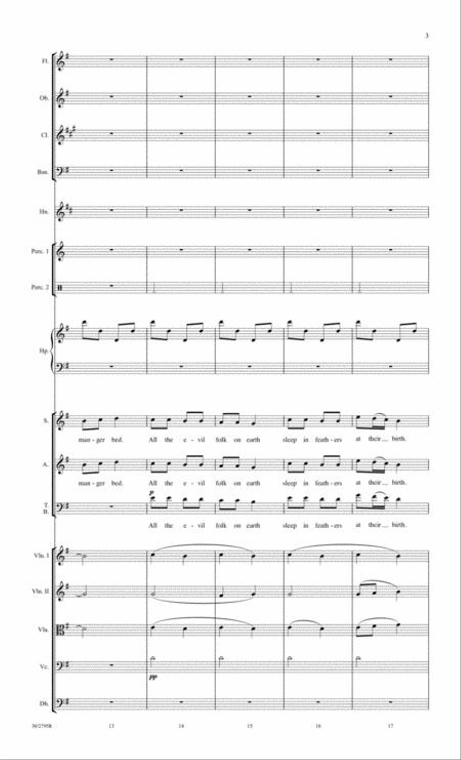Jesus, Jesus, Rest Your Head - Chamber Orchestra Score and Parts Choir scores gallery preview page 4