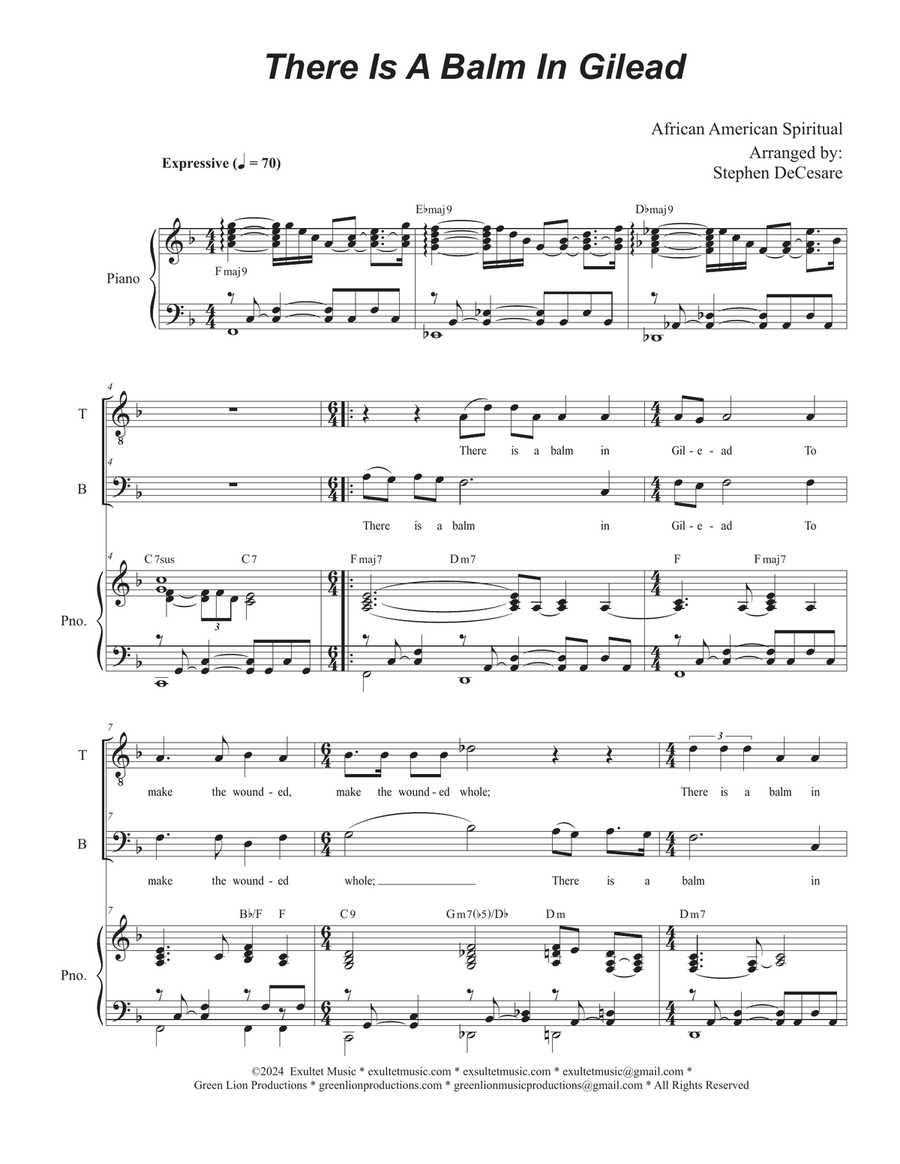 There Is A Balm In Gilead (2-part choir - (TB)