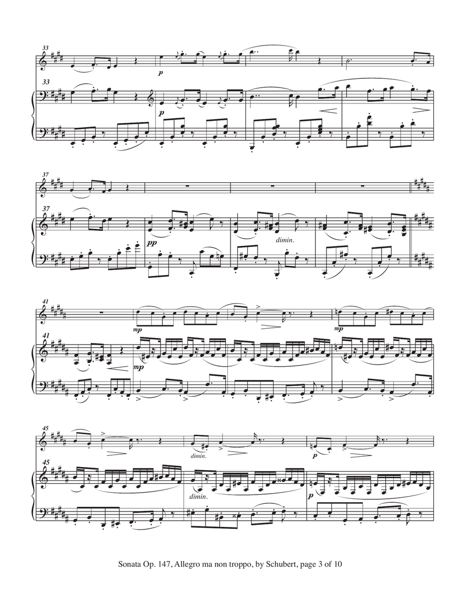 Sonata in B major, Opus 147, I. Allegro ma non troppo Chamber Music scores gallery preview page 4