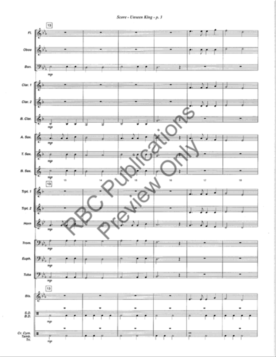 Unseen King Concert Band scores gallery preview page 6
