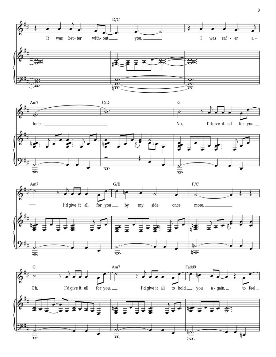 I'd Give It All For You (from Songs for a New World) Piano, Vocal scores gallery preview page 3