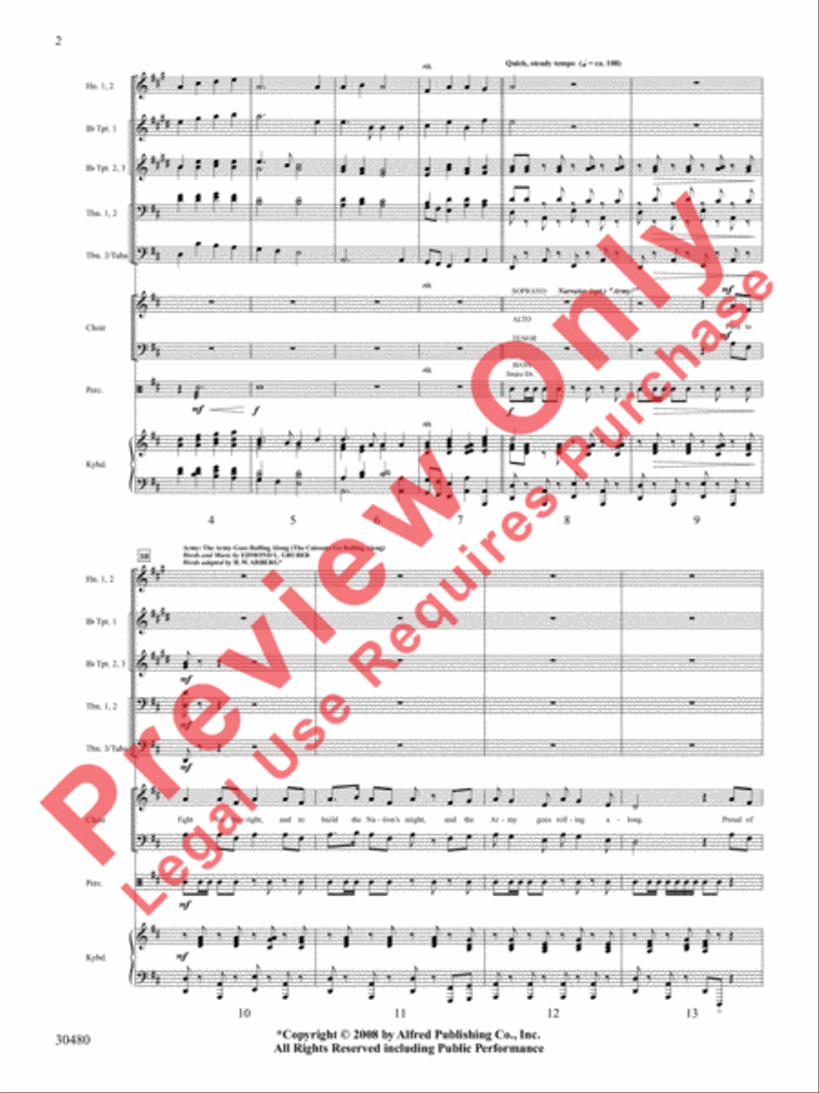 A Tribute to the Armed Services (A Medley) Choir scores gallery preview page 3