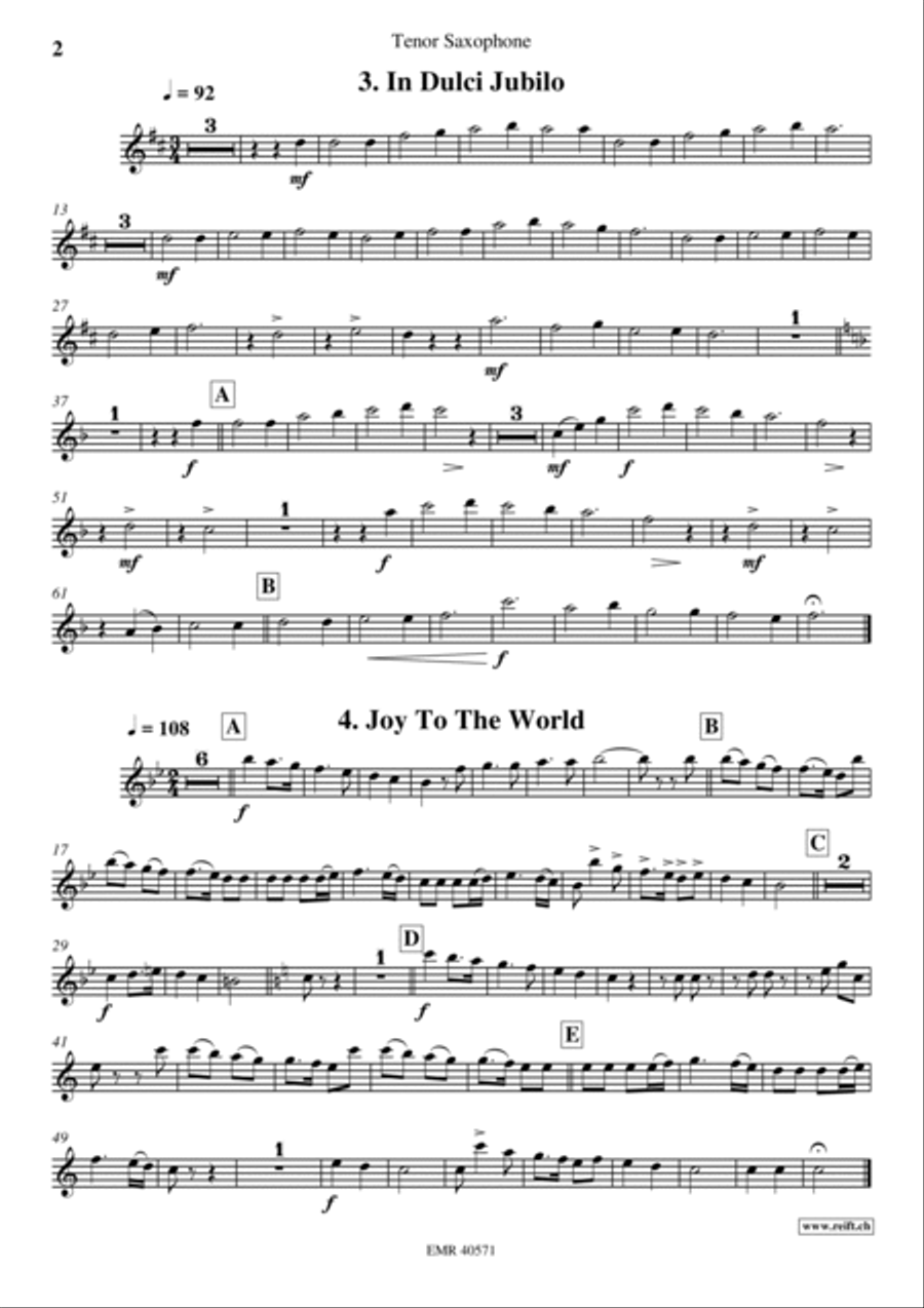 18 Christmas Songs Tenor Saxophone scores gallery preview page 3