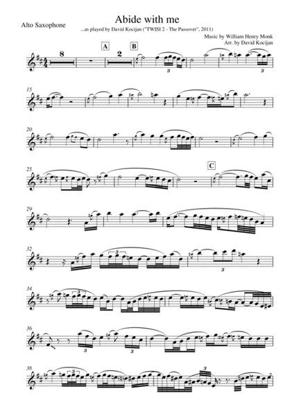 Abide with me - SOLO in Eb (alto sax) image number null
