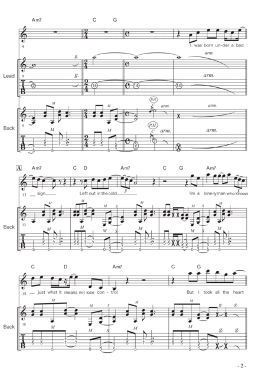 Fool For Your Loving Guitar Tablature scores gallery preview page 2