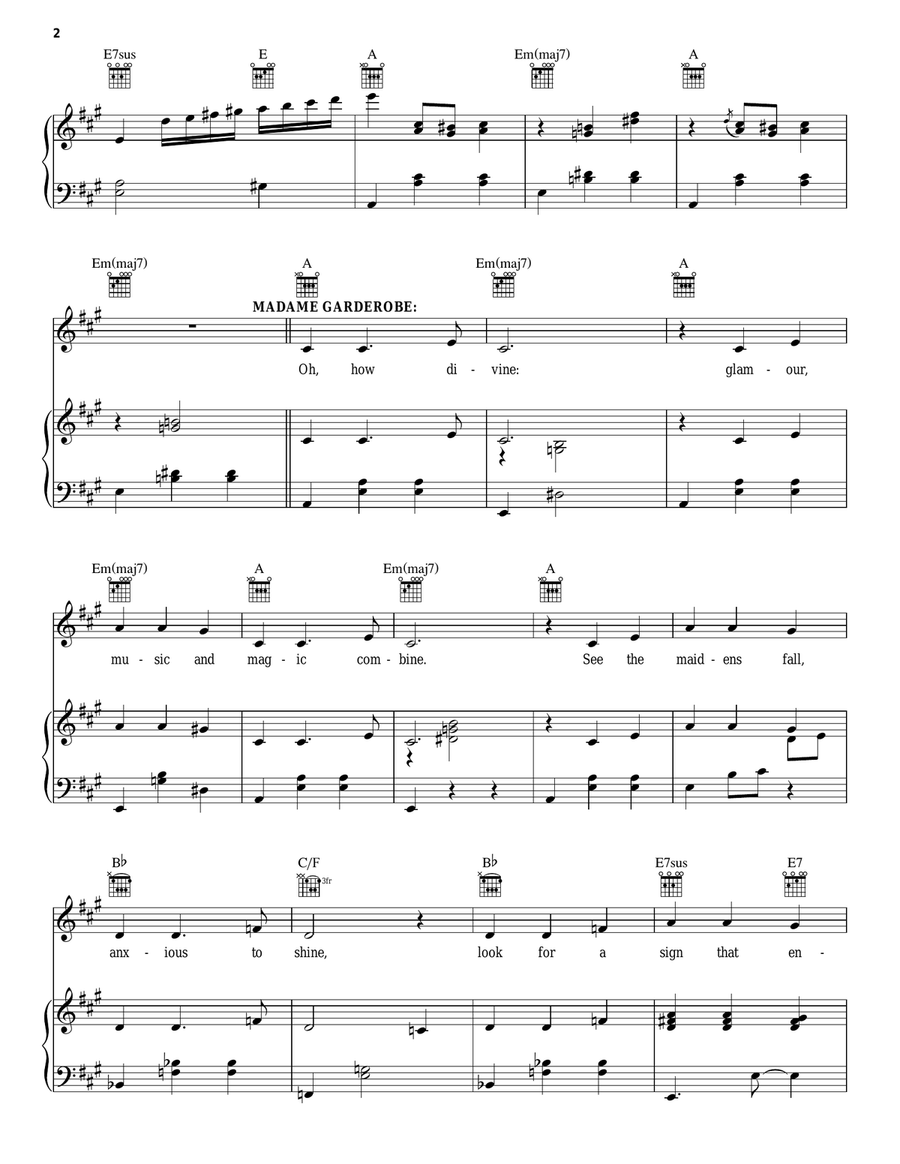 Aria (from Beauty And The Beast) Piano, Vocal, Guitar scores gallery preview page 2