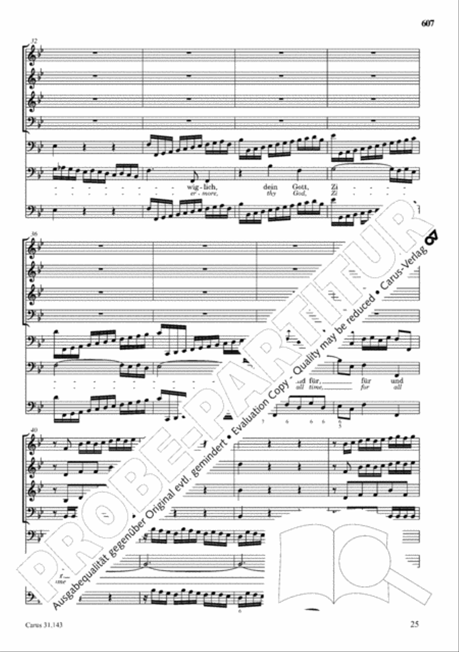 The Complete Sacred Vocal Works (Das geistliche Vokalwerk) Voice scores gallery preview page 607