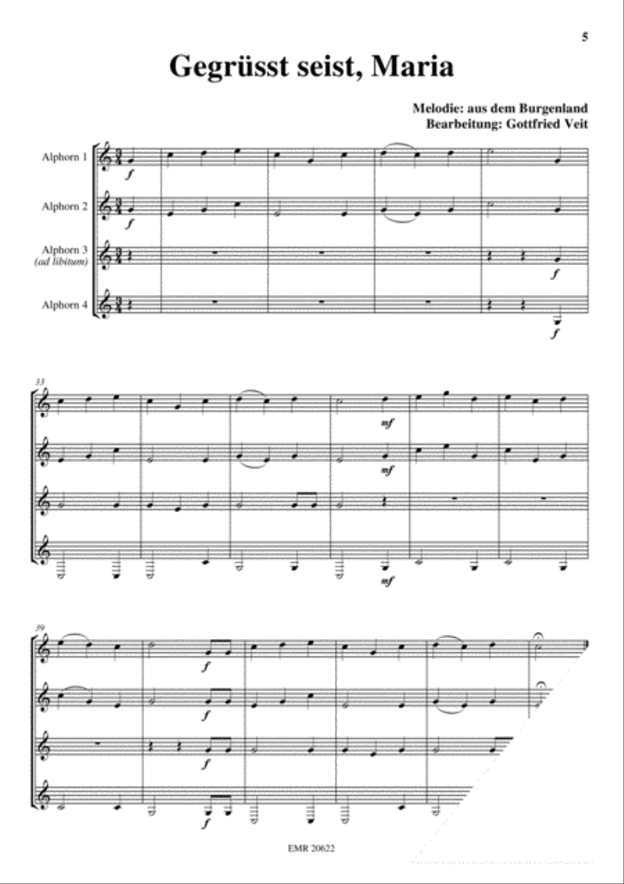 Maria, Dich Lieben Maria, Dich Lieben Alphorn scores gallery preview page 5