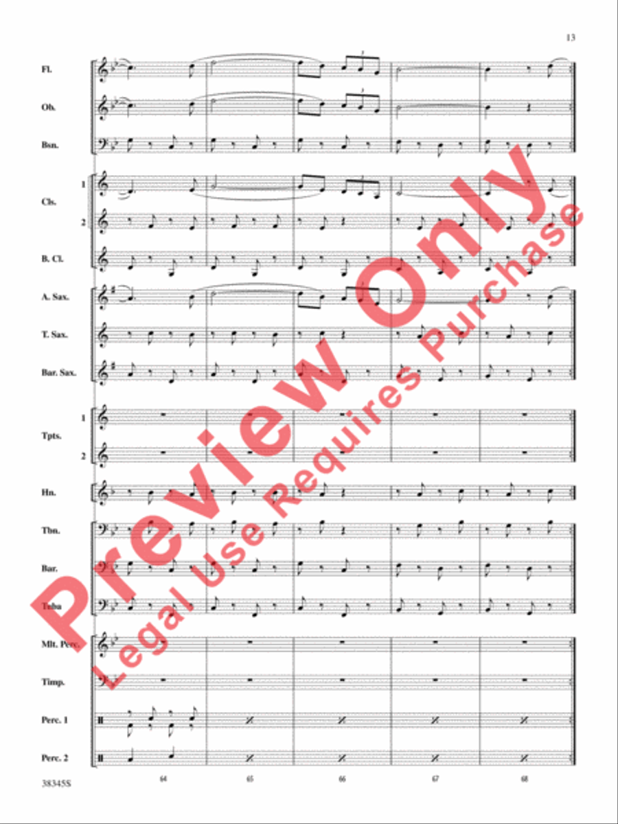 Grand Canyon Suite, Themes from Concert Band scores gallery preview page 14