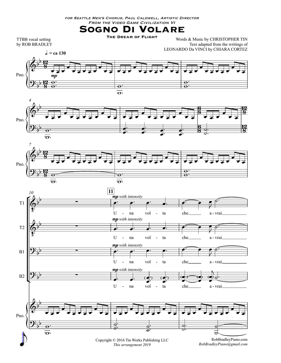 Sogno Di Volare TTBB scores gallery preview page 2