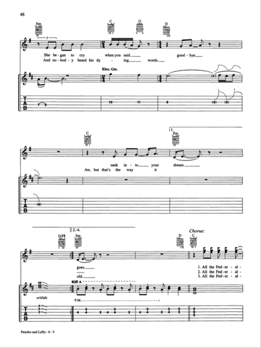 Pancho And Lefty Guitar Tablature scores gallery preview page 3
