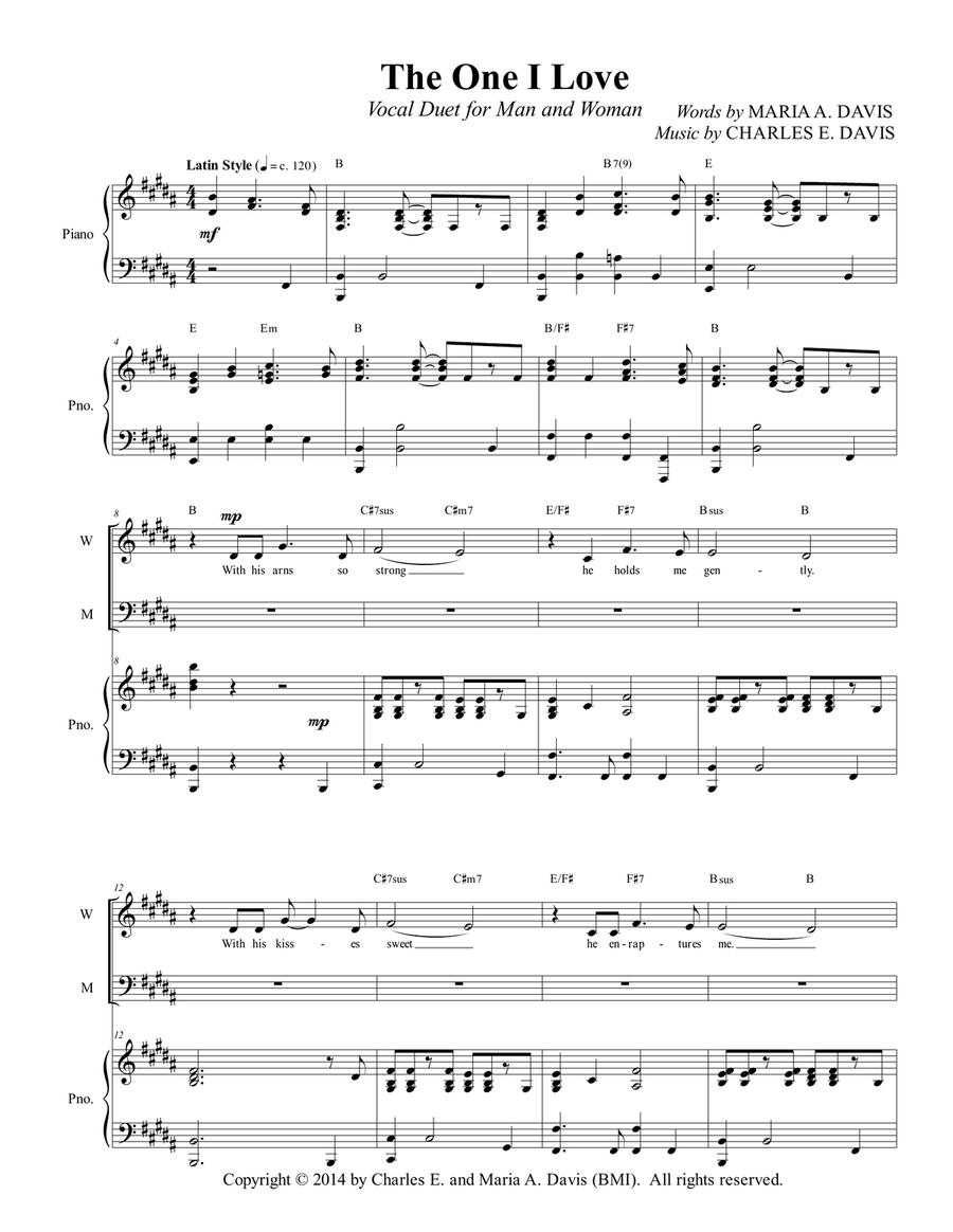 The One I Love - Vocal Duet for Man and Woman Vocal Duet scores gallery preview page 3