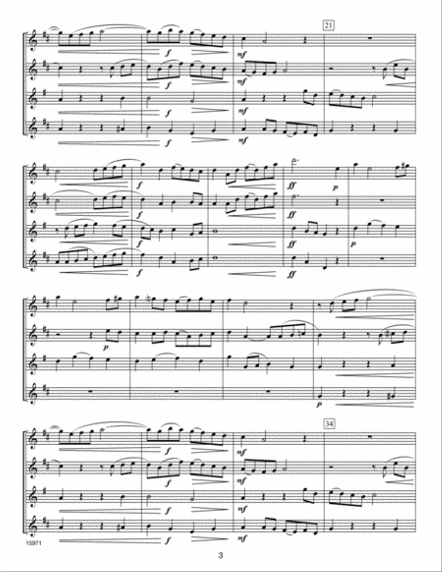 Classics For Saxophone Quartet (Score) Saxophone Quartet scores gallery preview page 4