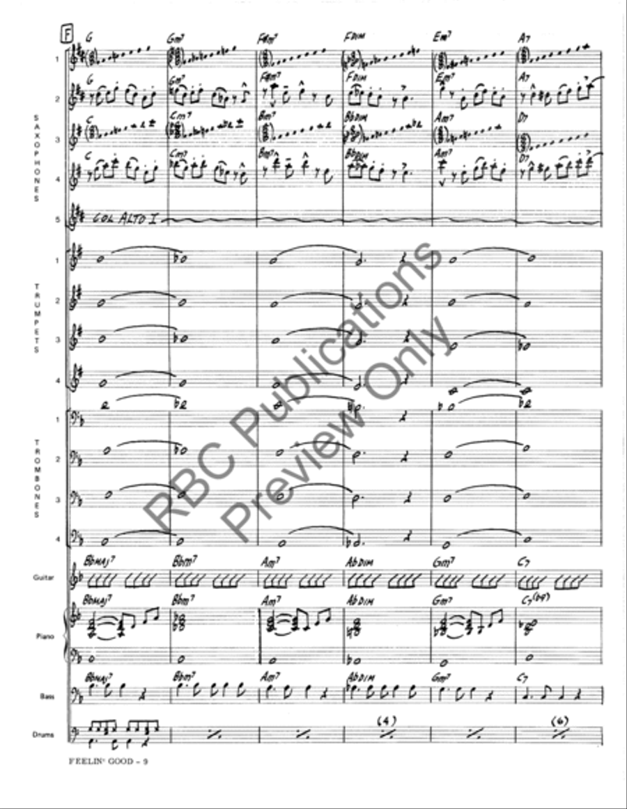 Feeling Good (Score) Feeling Good (Score) Jazz Ensemble scores gallery preview page 12