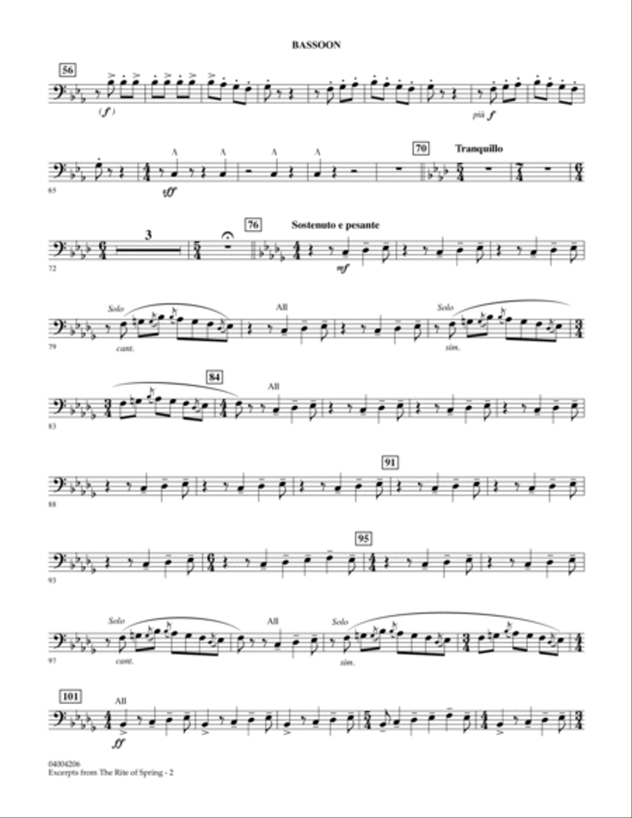 Excerpts from The Rite of Spring Bassoon by Igor Stravinsky