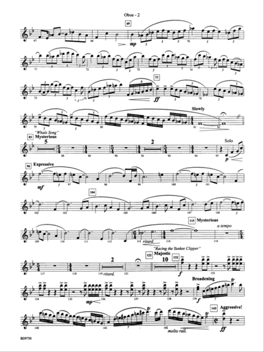 Songs of Sailor and Sea: Oboe Concert Band scores gallery preview page 2