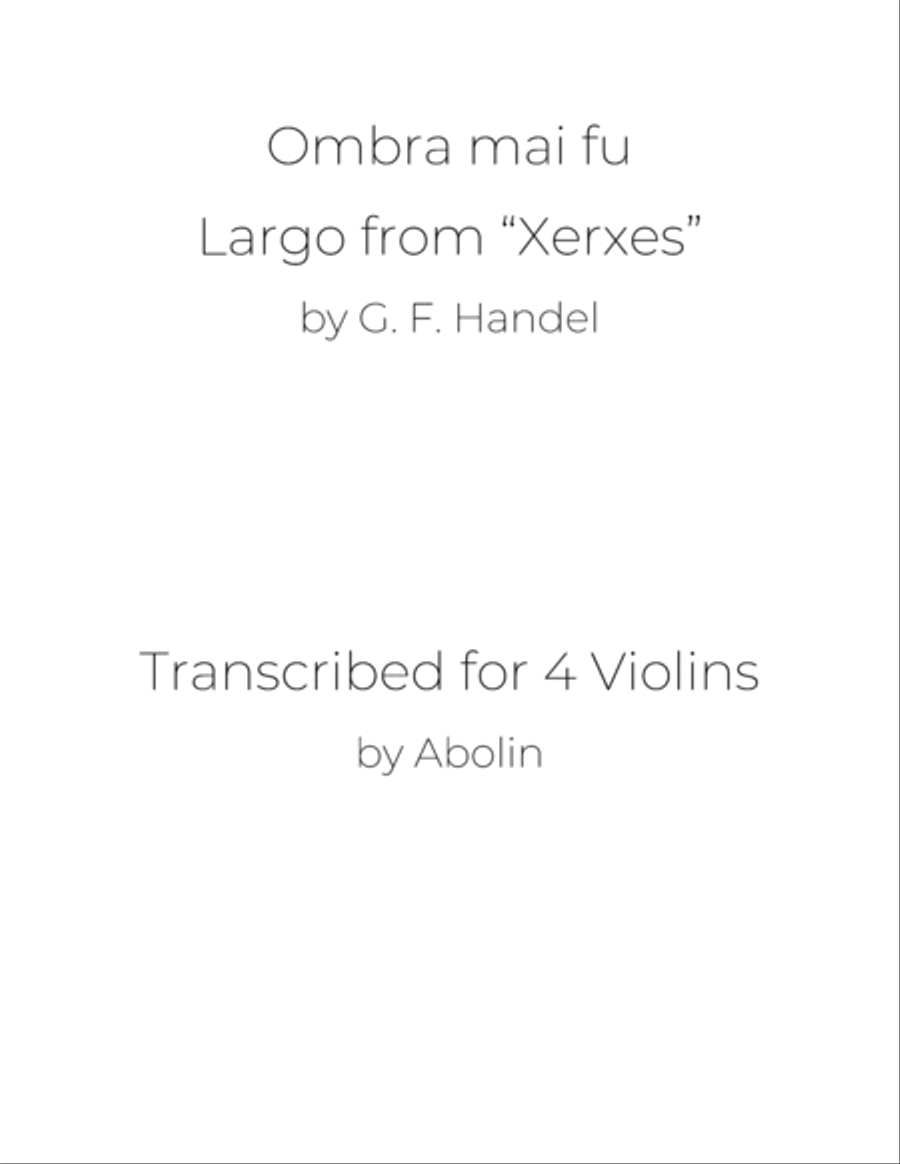 Handel: Ombra mai fu, Largo from 
