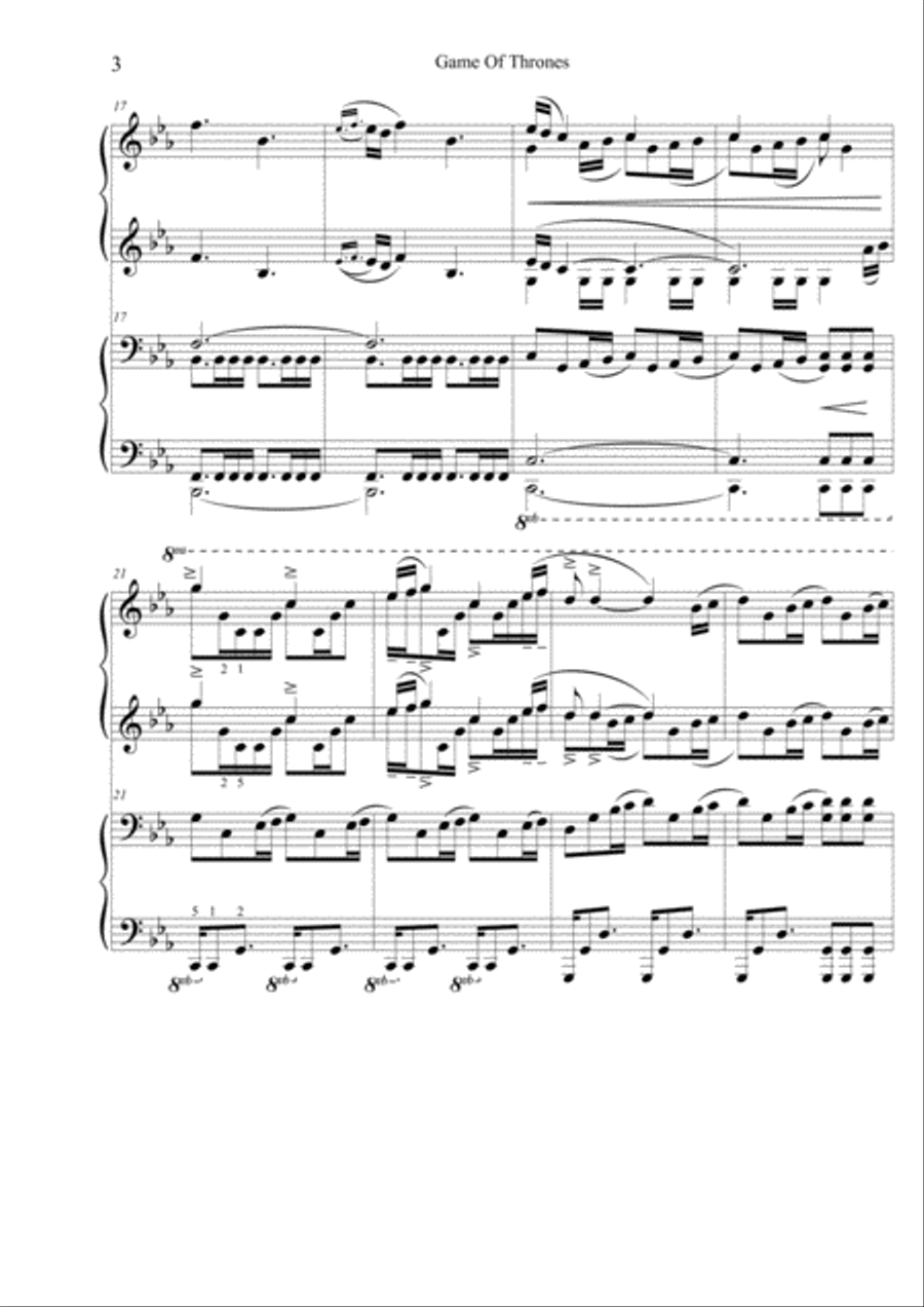 Game Of Thrones Piano scores gallery preview page 3