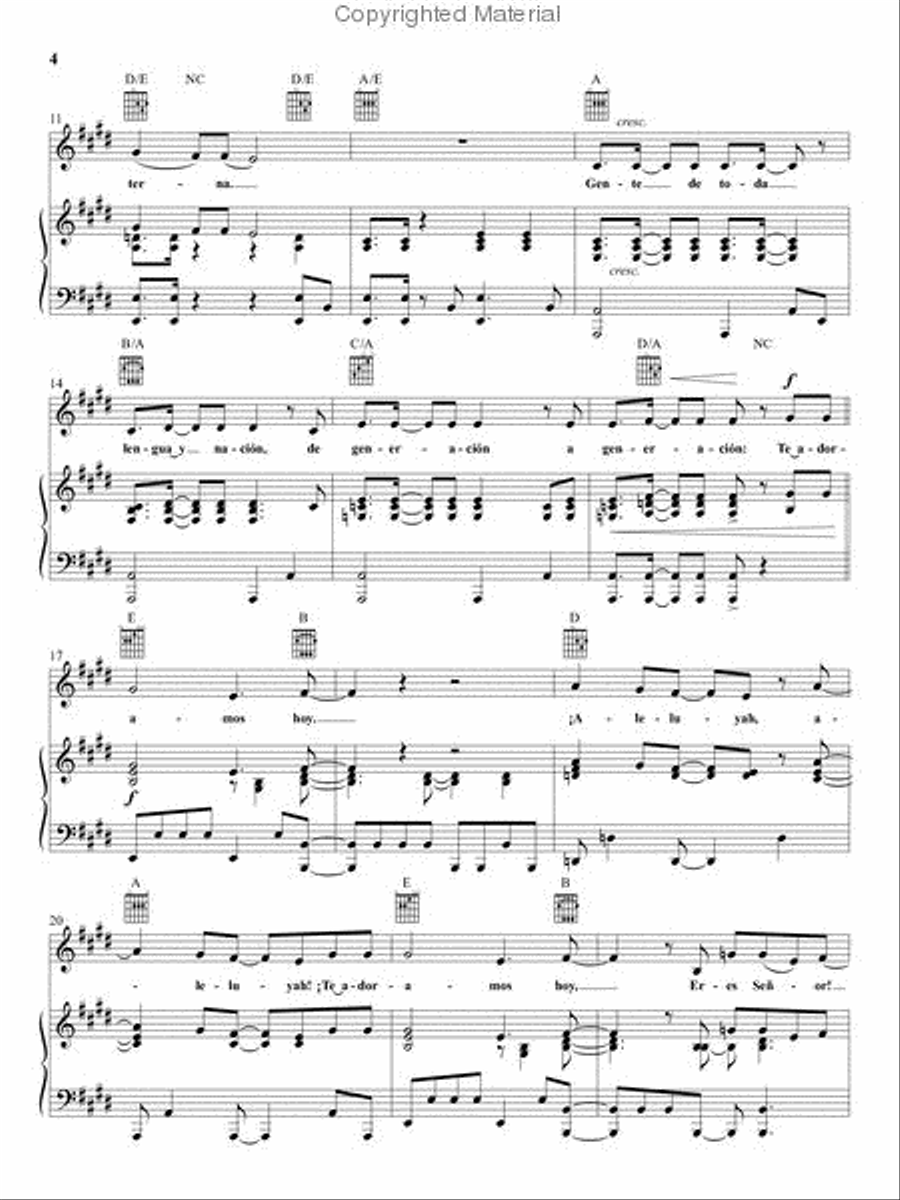 Alabanzas Poderosas Piano, Vocal, Guitar scores gallery preview page 4