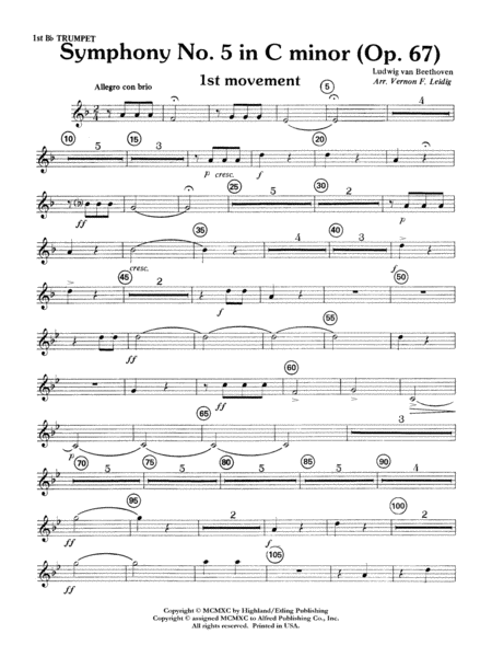 Beethoven's Symphony No. 5, 1st Movement: 1st B-flat Trumpet