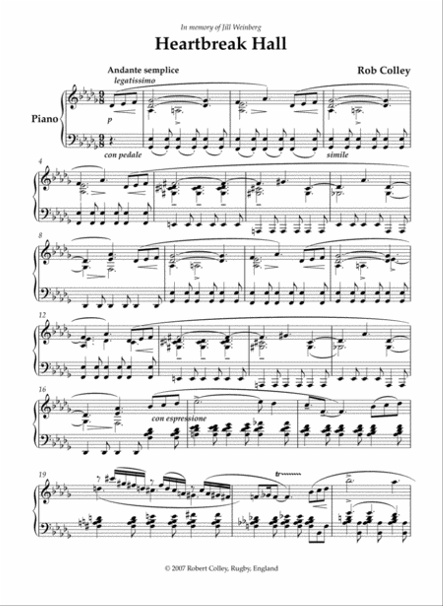 Heartbreak Hall Piano Solo scores gallery preview page 1