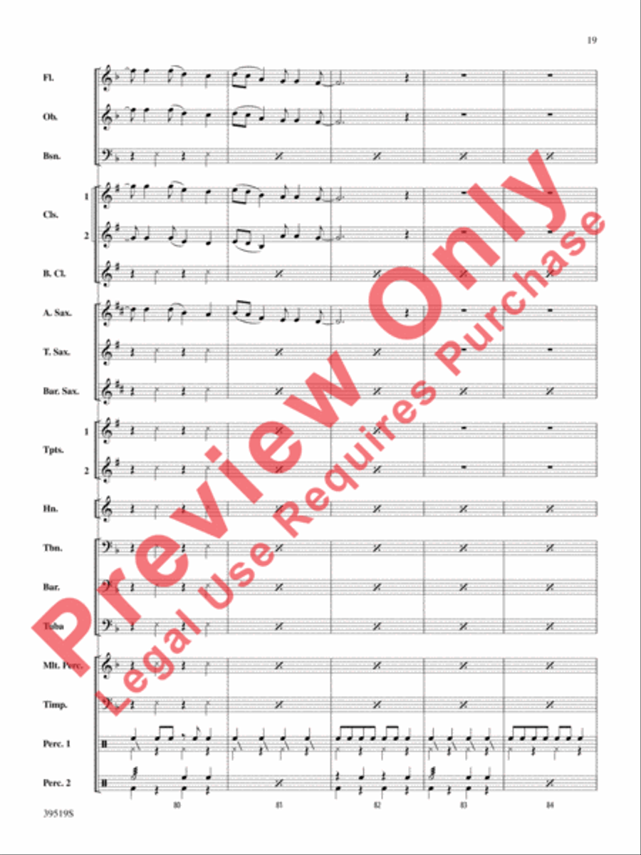 Zydeco Cajun Crawdad Dance Concert Band scores gallery preview page 20