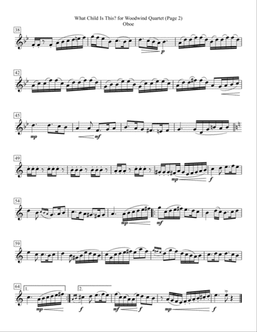 What Child Is This? for Woodwind Quartet What Child Is This? for Woodwind Quartet Woodwind Quartet scores gallery preview page 4